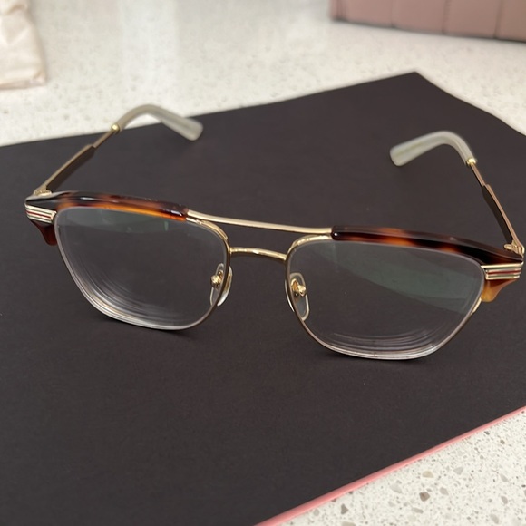 Gucci GG0241O 001 Gold Havana Eyeglasses - Picture 2 of 8